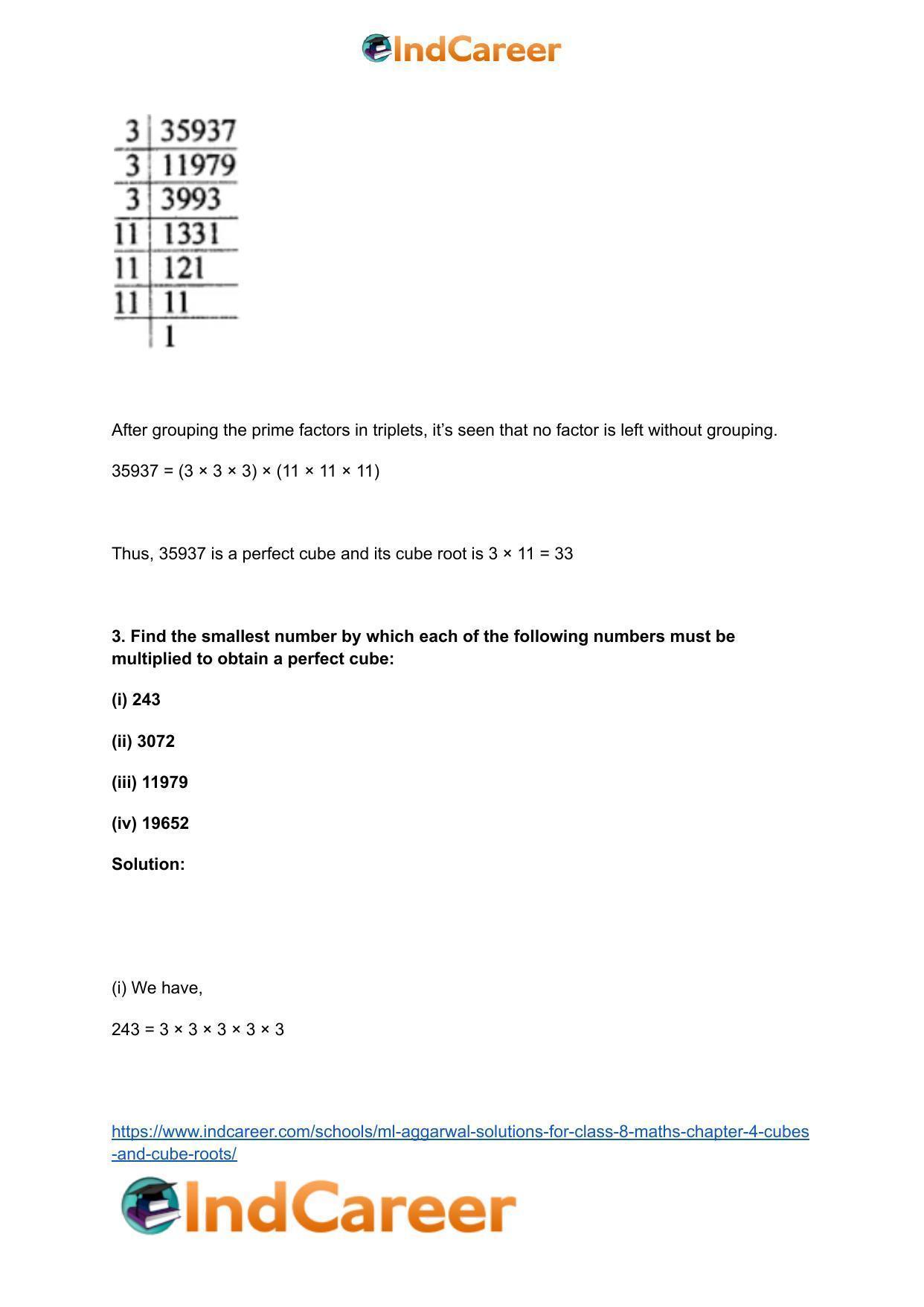 ML Aggarwal Solutions for Class 8 Maths Chapter 4- Cubes and Cube Roots - Page 9