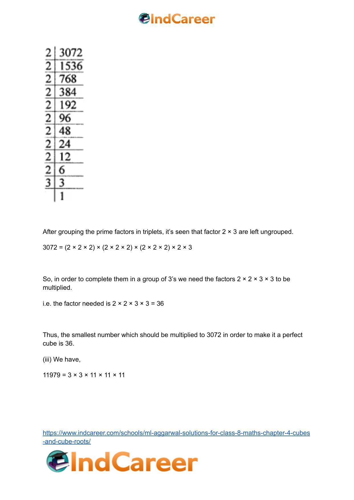 ML Aggarwal Solutions for Class 8 Maths Chapter 4- Cubes and Cube Roots - Page 11