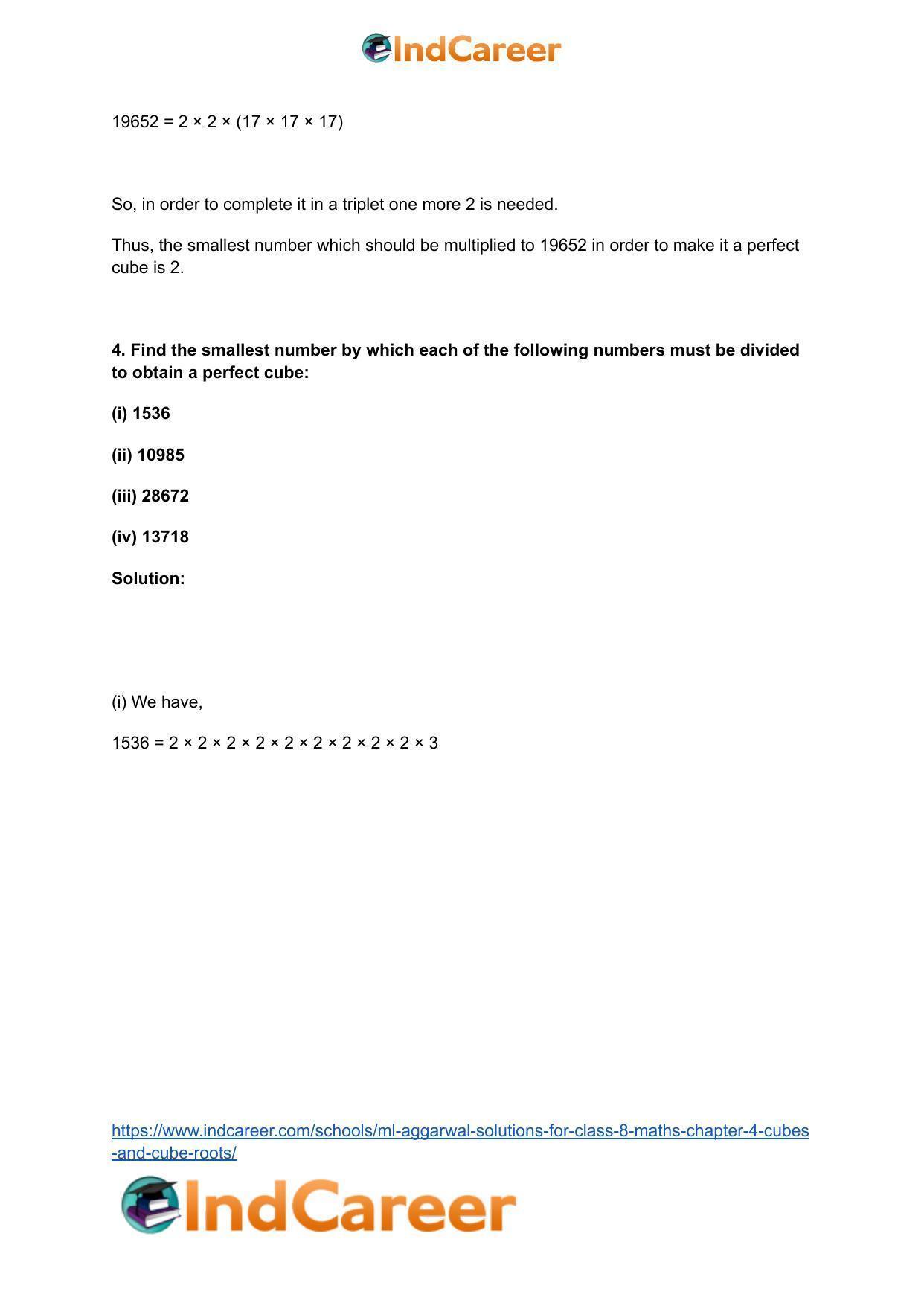 ML Aggarwal Solutions for Class 8 Maths Chapter 4- Cubes and Cube Roots - Page 13