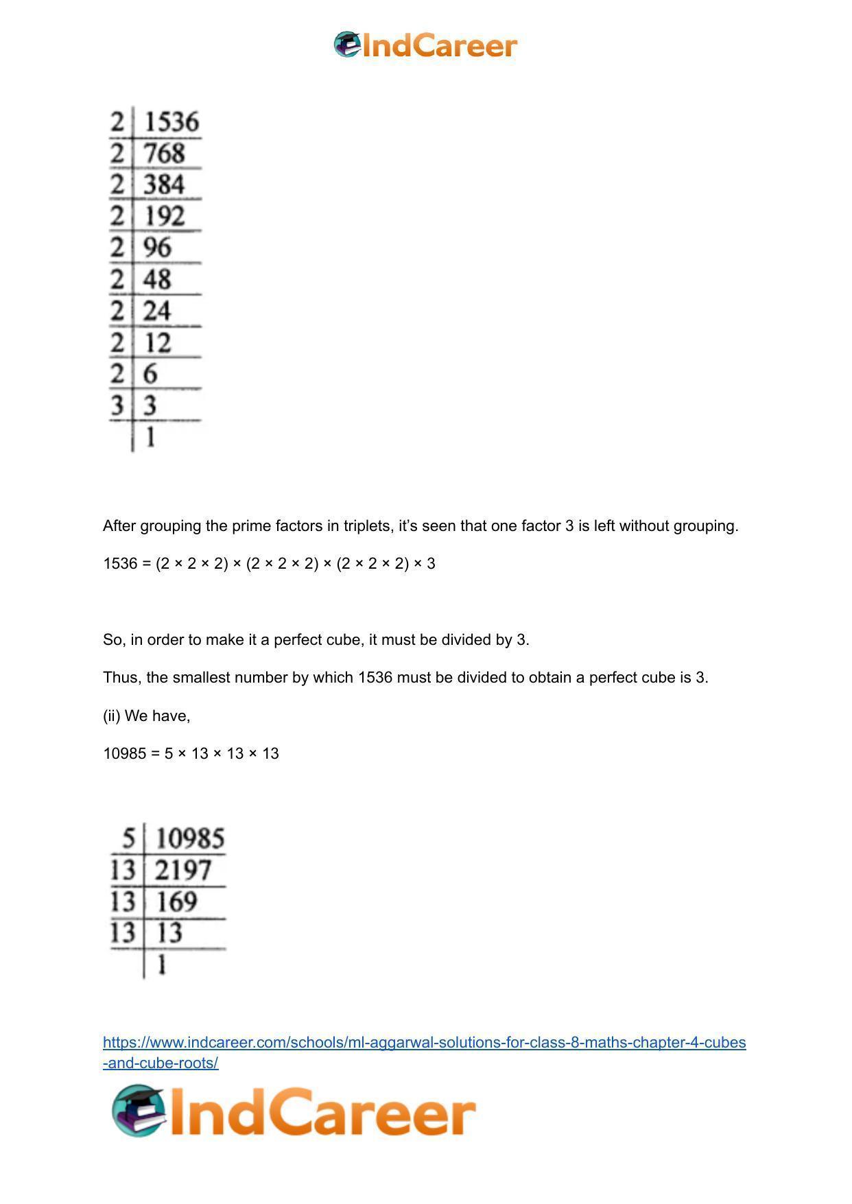 ML Aggarwal Solutions for Class 8 Maths Chapter 4- Cubes and Cube Roots - Page 14