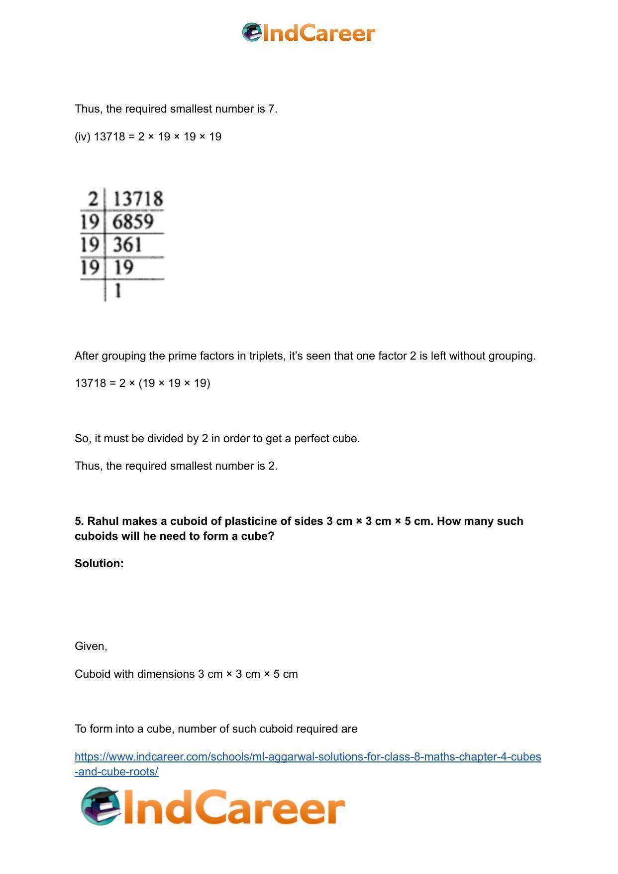 ML Aggarwal Solutions for Class 8 Maths Chapter 4- Cubes and Cube Roots - Page 16