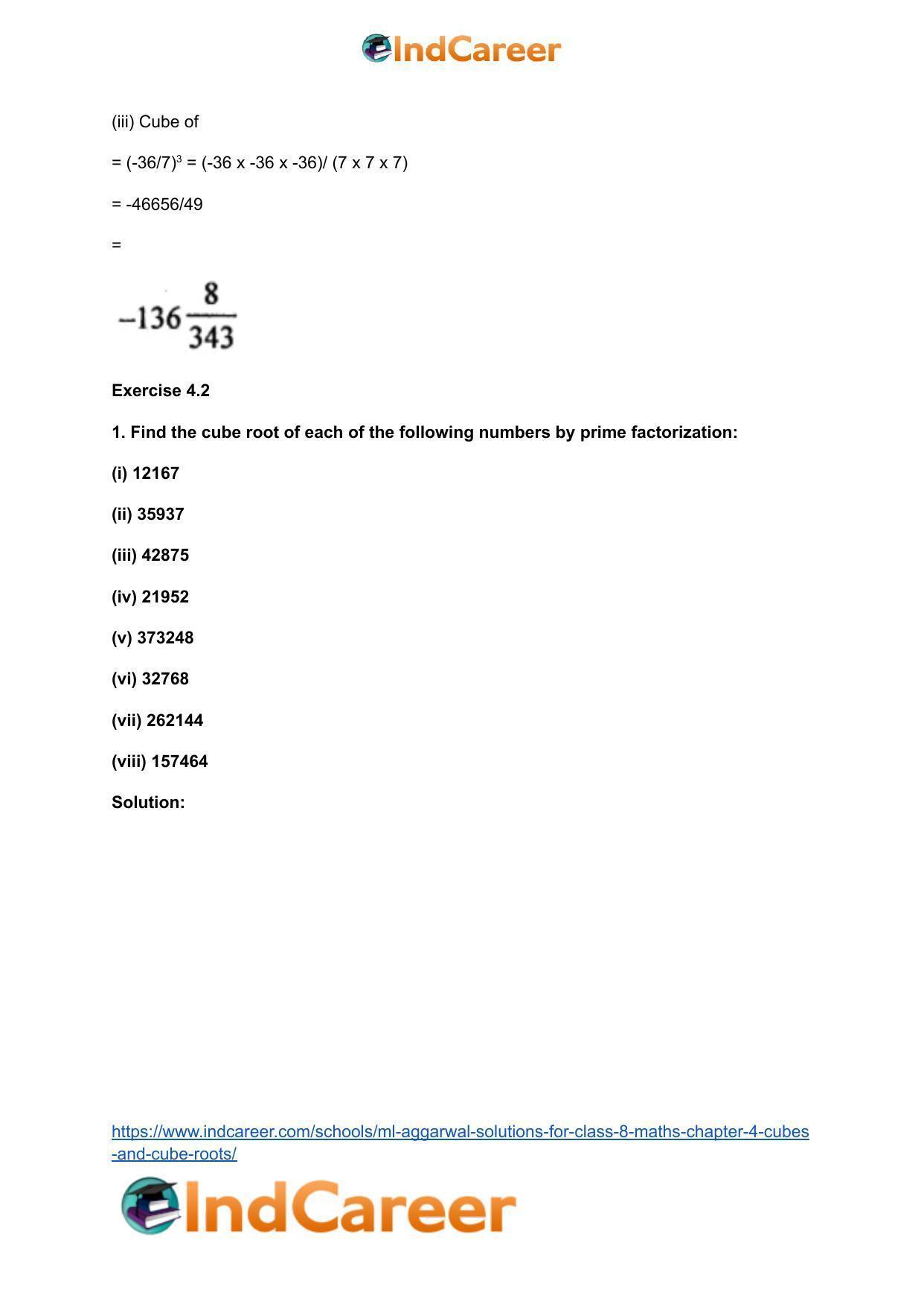 ML Aggarwal Solutions for Class 8 Maths Chapter 4- Cubes and Cube Roots - Page 21