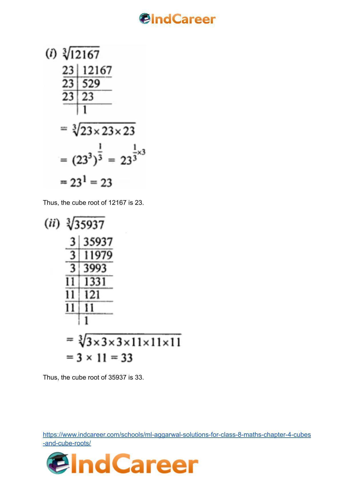 ML Aggarwal Solutions for Class 8 Maths Chapter 4- Cubes and Cube Roots - Page 22