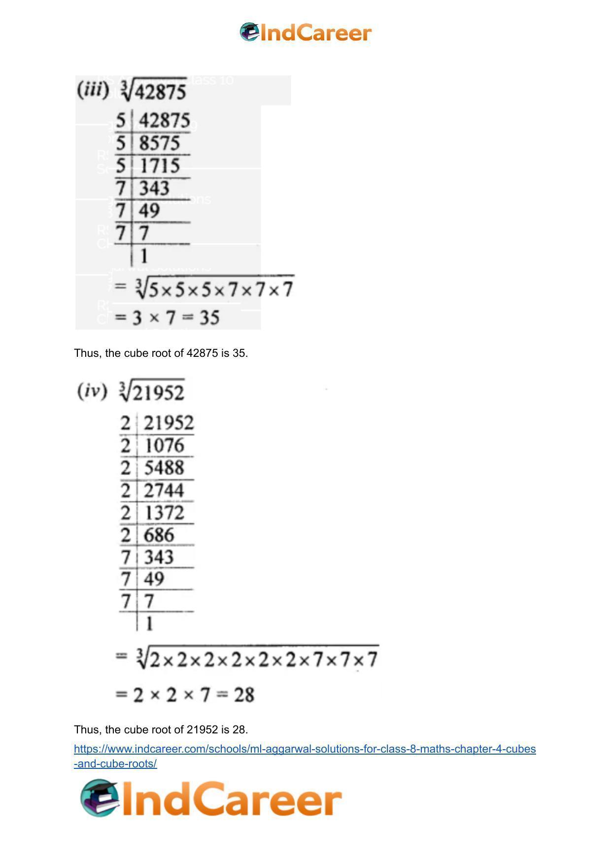 ML Aggarwal Solutions for Class 8 Maths Chapter 4- Cubes and Cube Roots - Page 23