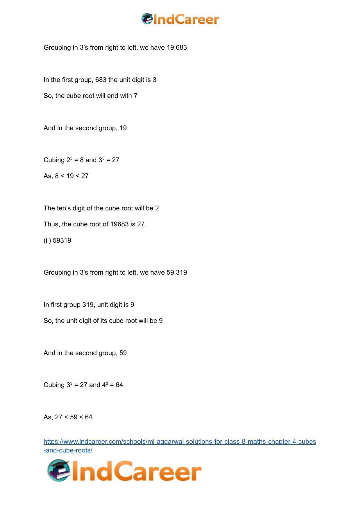 ML Aggarwal Solutions for Class 8 Maths Chapter 4- Cubes and Cube Roots - Page 28
