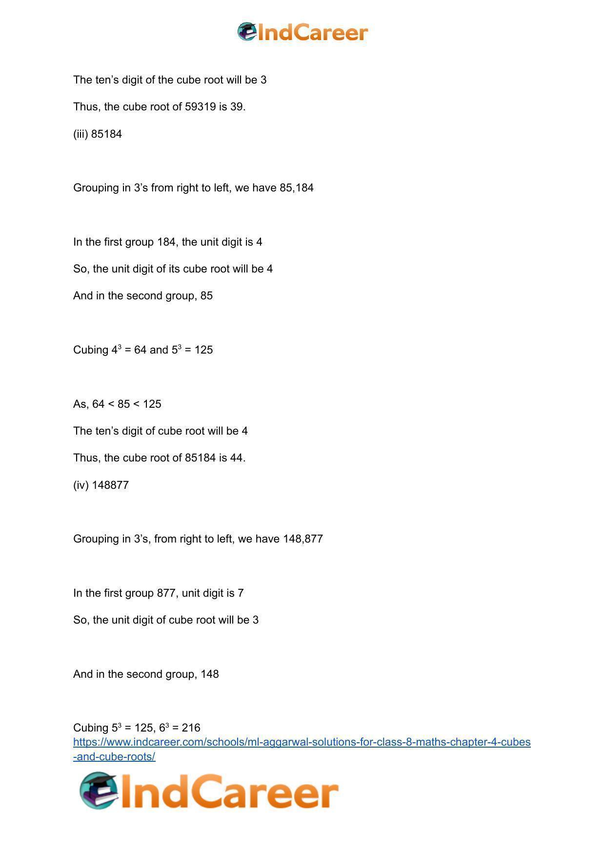 ML Aggarwal Solutions for Class 8 Maths Chapter 4- Cubes and Cube Roots - Page 29