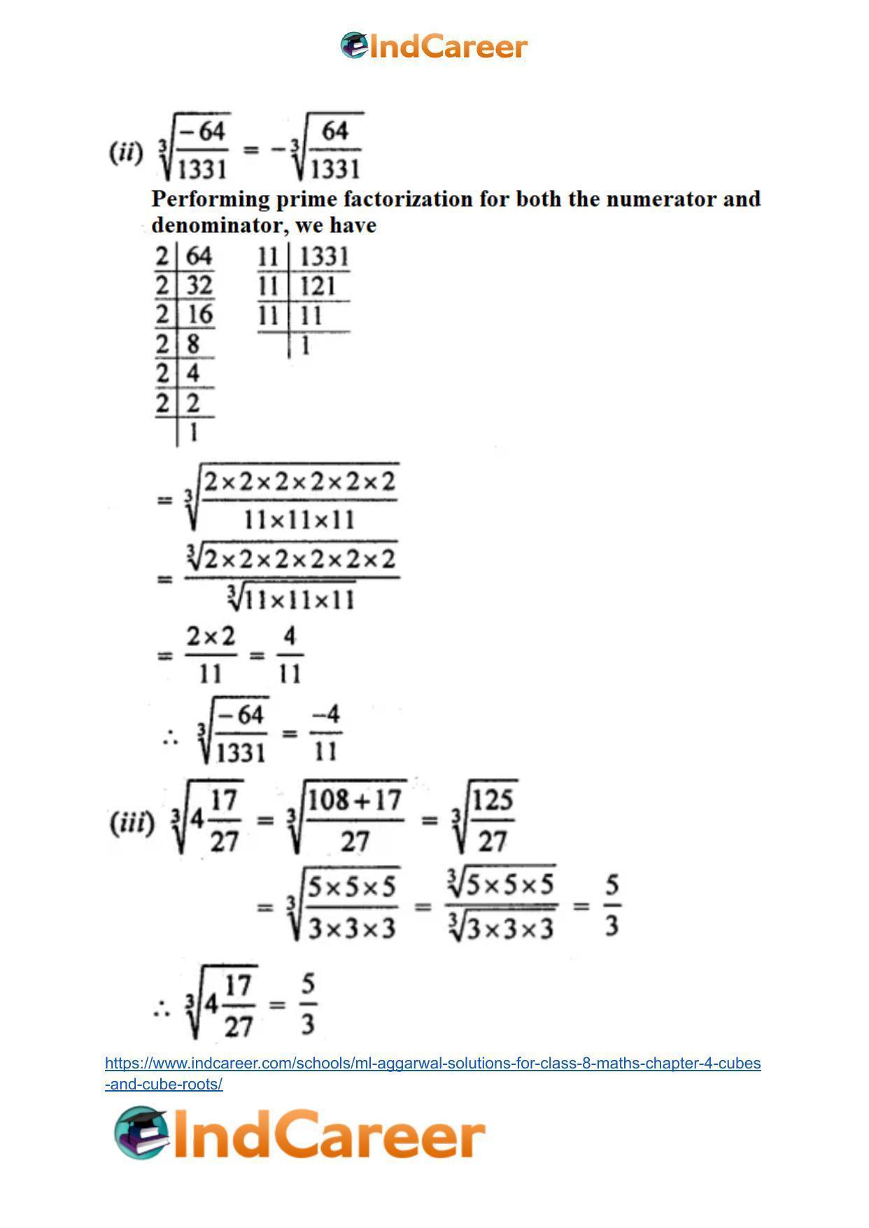 ML Aggarwal Solutions for Class 8 Maths Chapter 4- Cubes and Cube Roots - Page 31