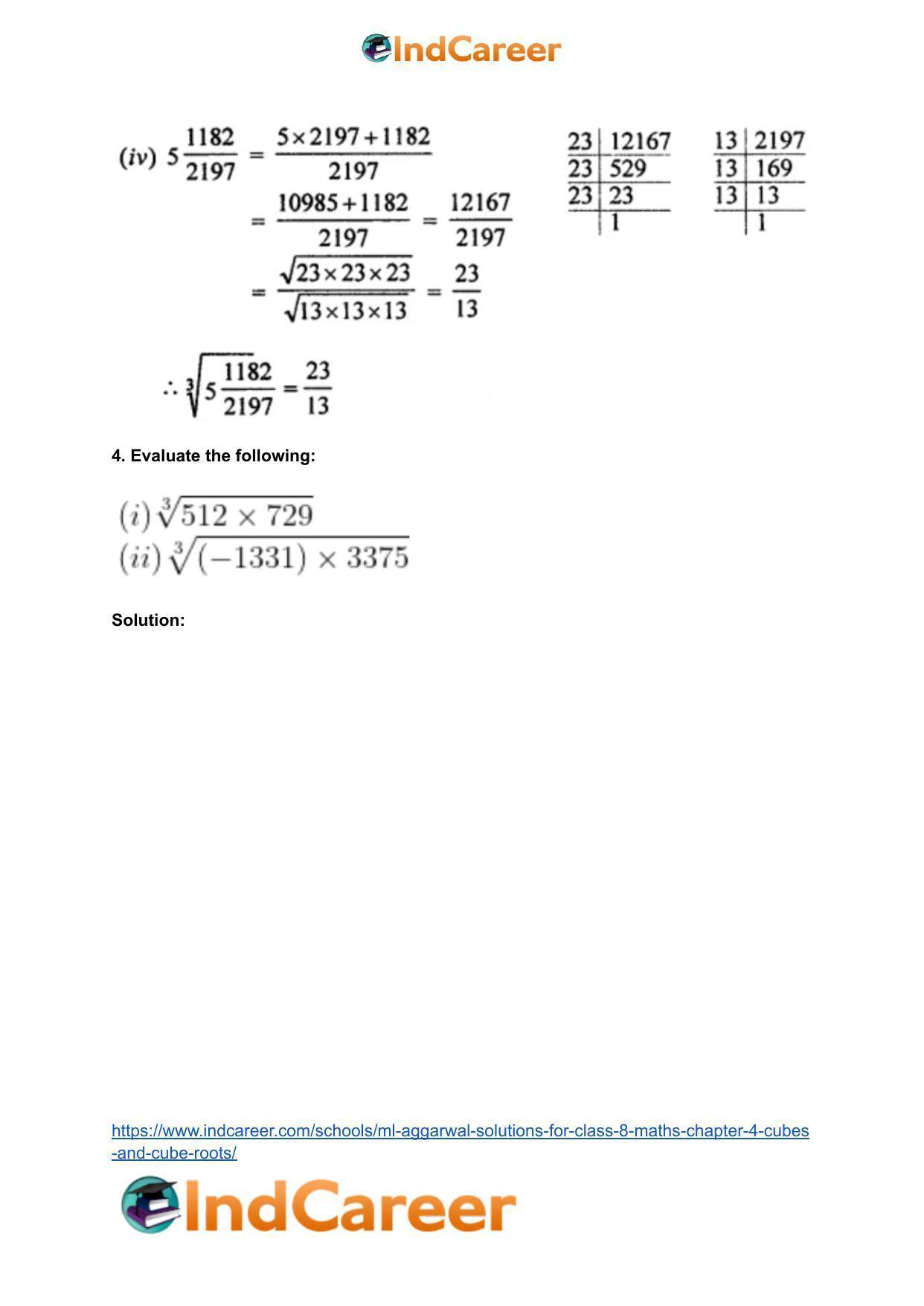 ML Aggarwal Solutions for Class 8 Maths Chapter 4- Cubes and Cube Roots - Page 32
