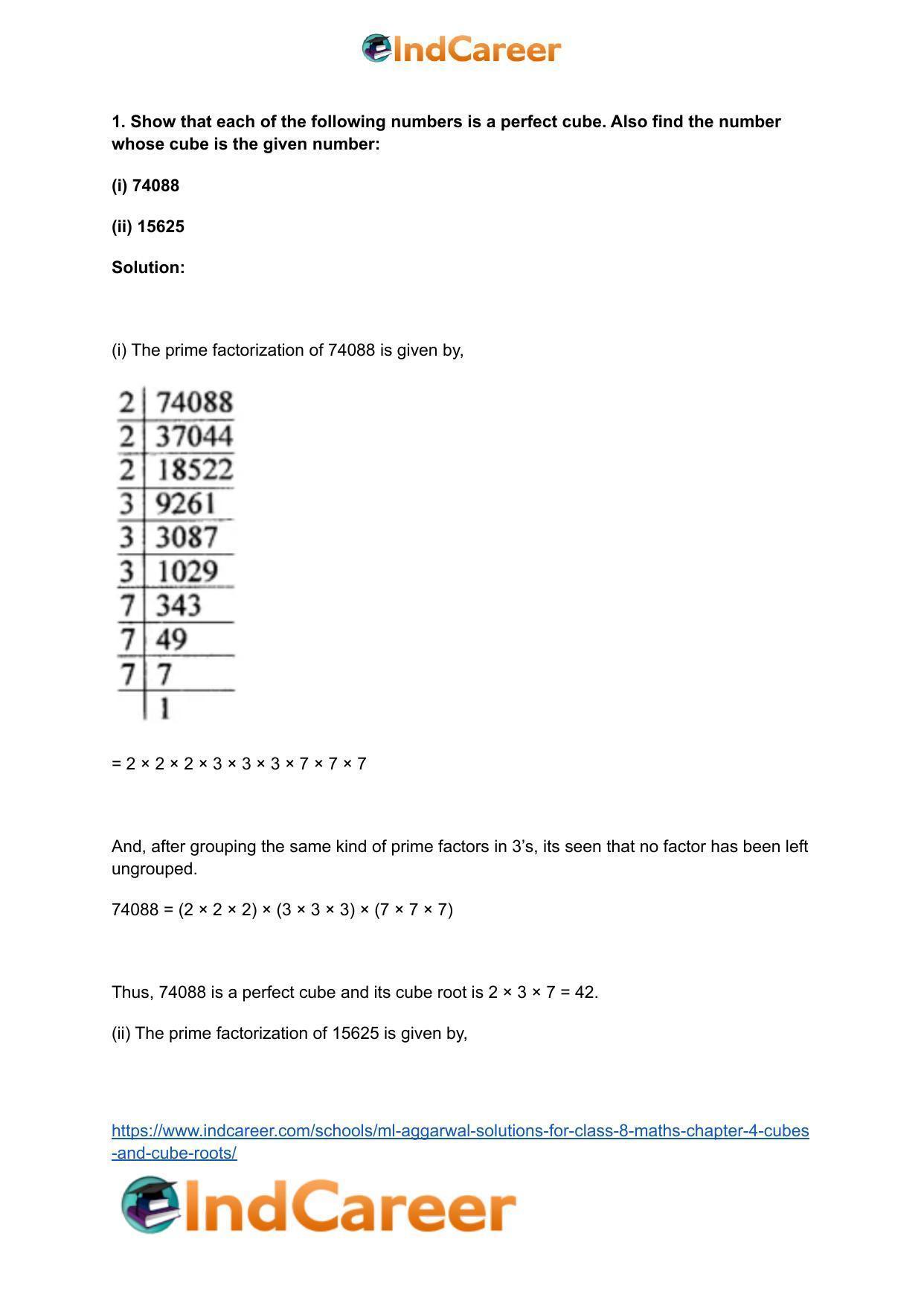 ML Aggarwal Solutions for Class 8 Maths Chapter 4- Cubes and Cube Roots - Page 40