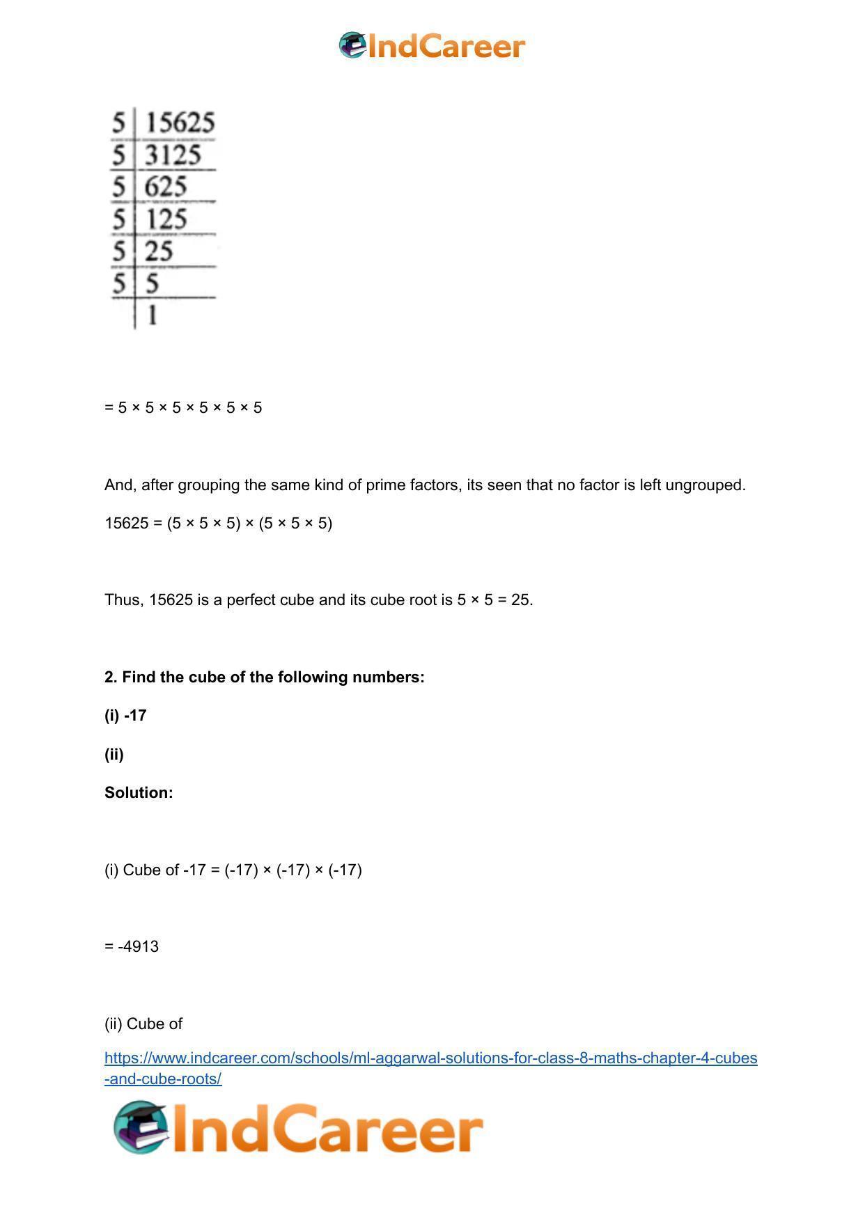 ML Aggarwal Solutions for Class 8 Maths Chapter 4- Cubes and Cube Roots - Page 41