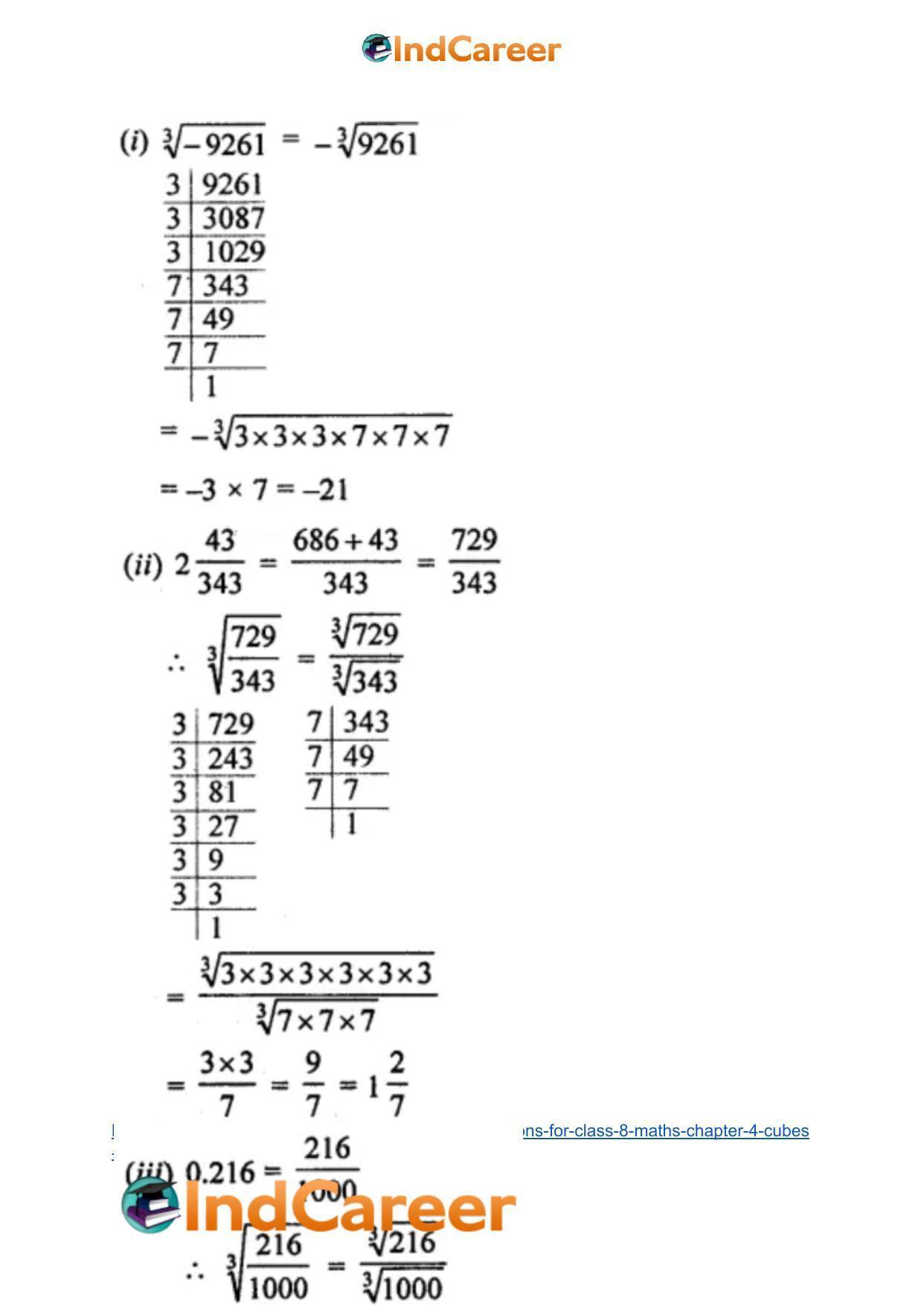 ML Aggarwal Solutions for Class 8 Maths Chapter 4- Cubes and Cube Roots - Page 45