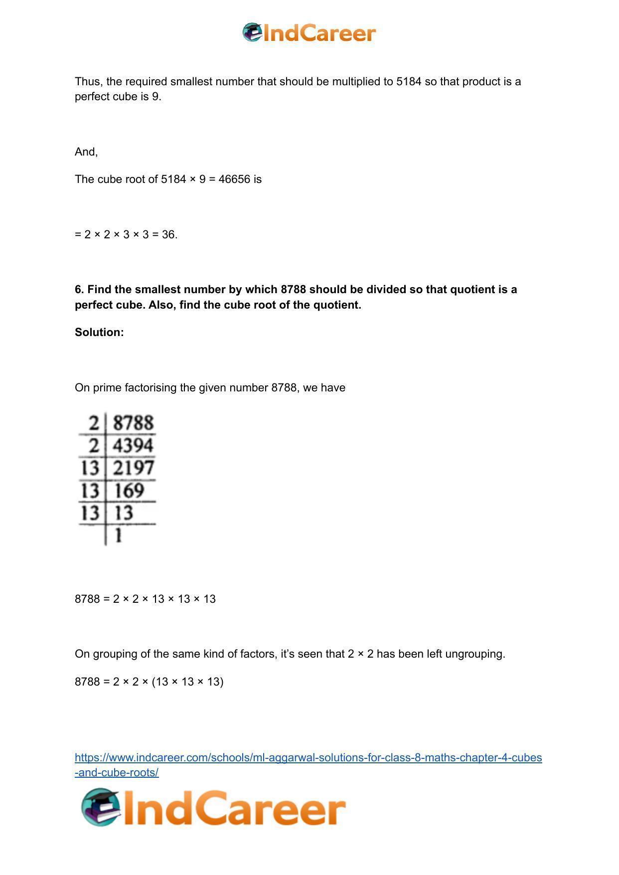 ML Aggarwal Solutions for Class 8 Maths Chapter 4- Cubes and Cube Roots - Page 48