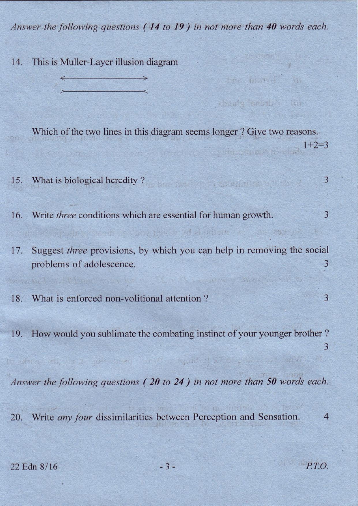 COHSEM Class 12 Education 2016 Question Papers - Page 3