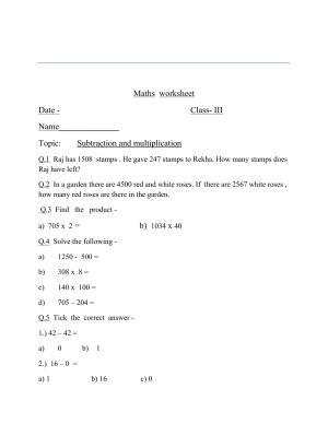 Worksheet for Class 3 Mathematics Assignment 90