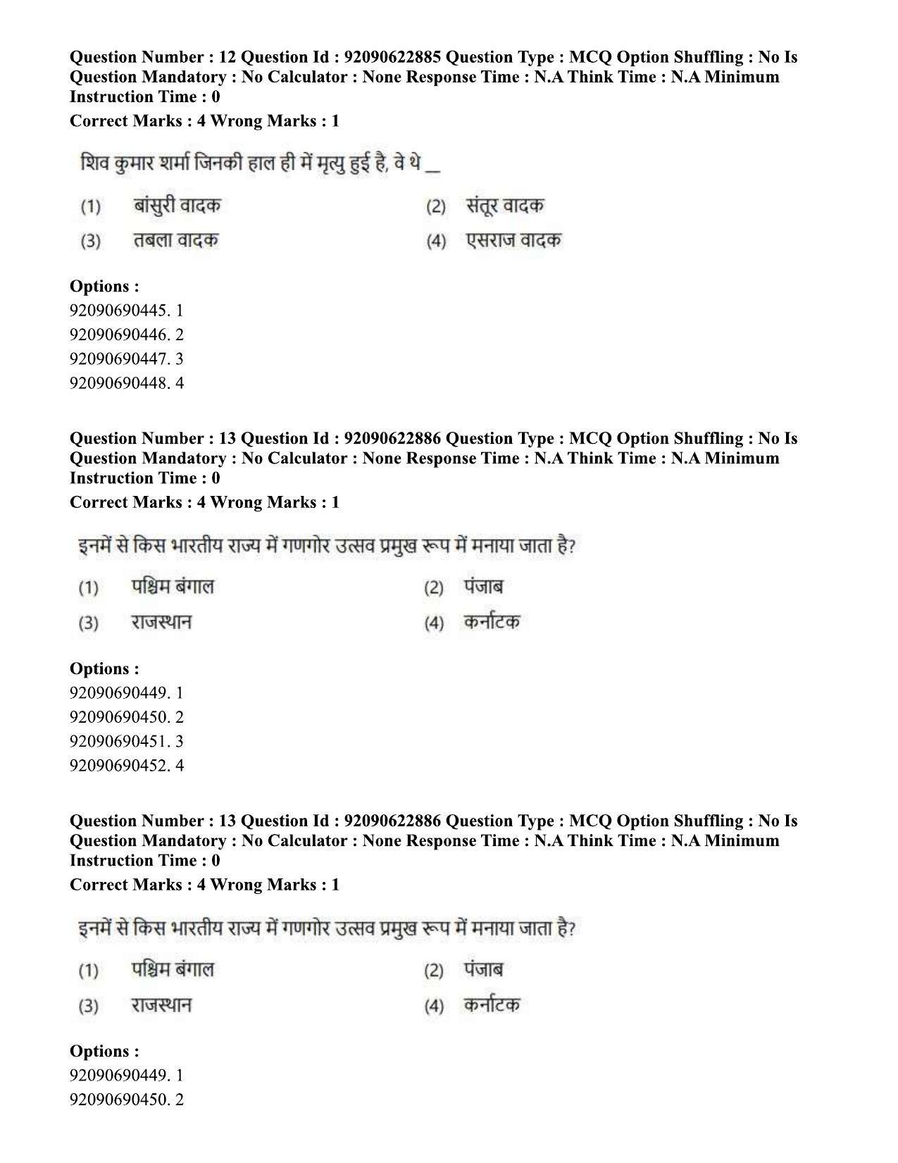 CUET PG 2023: HUQP10 – History of Art Hin - Shift 2 (24-06-2023) Question Paper - Page 14