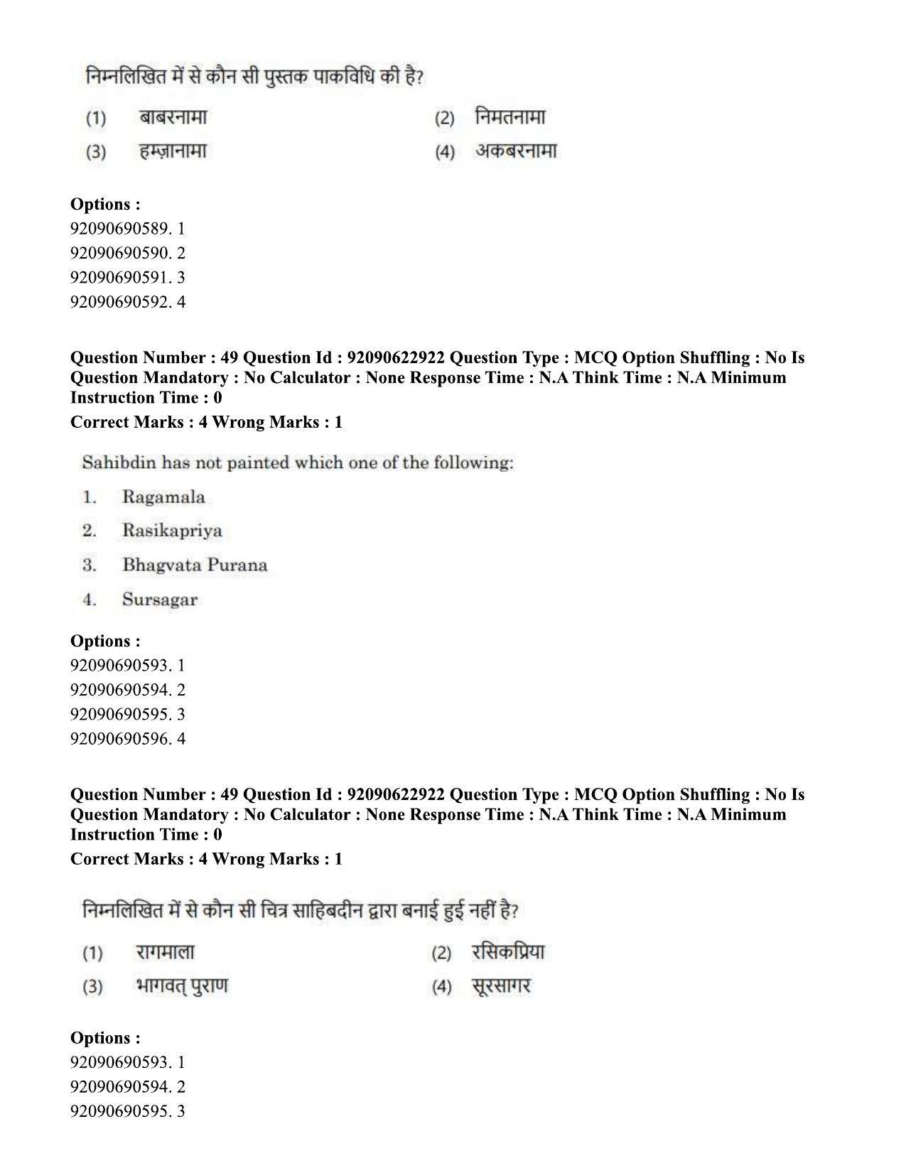 CUET PG 2023: HUQP10 – History of Art Hin - Shift 2 (24-06-2023) Question Paper - Page 44