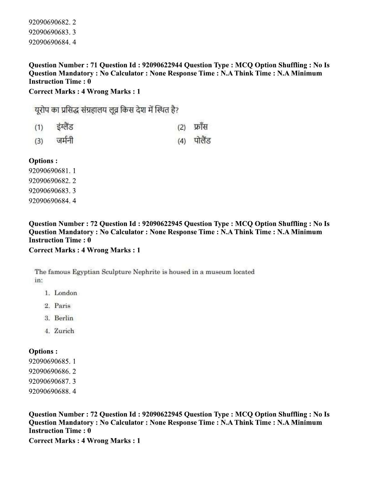 CUET PG 2023: HUQP10 – History of Art Hin - Shift 2 (24-06-2023) Question Paper - Page 62