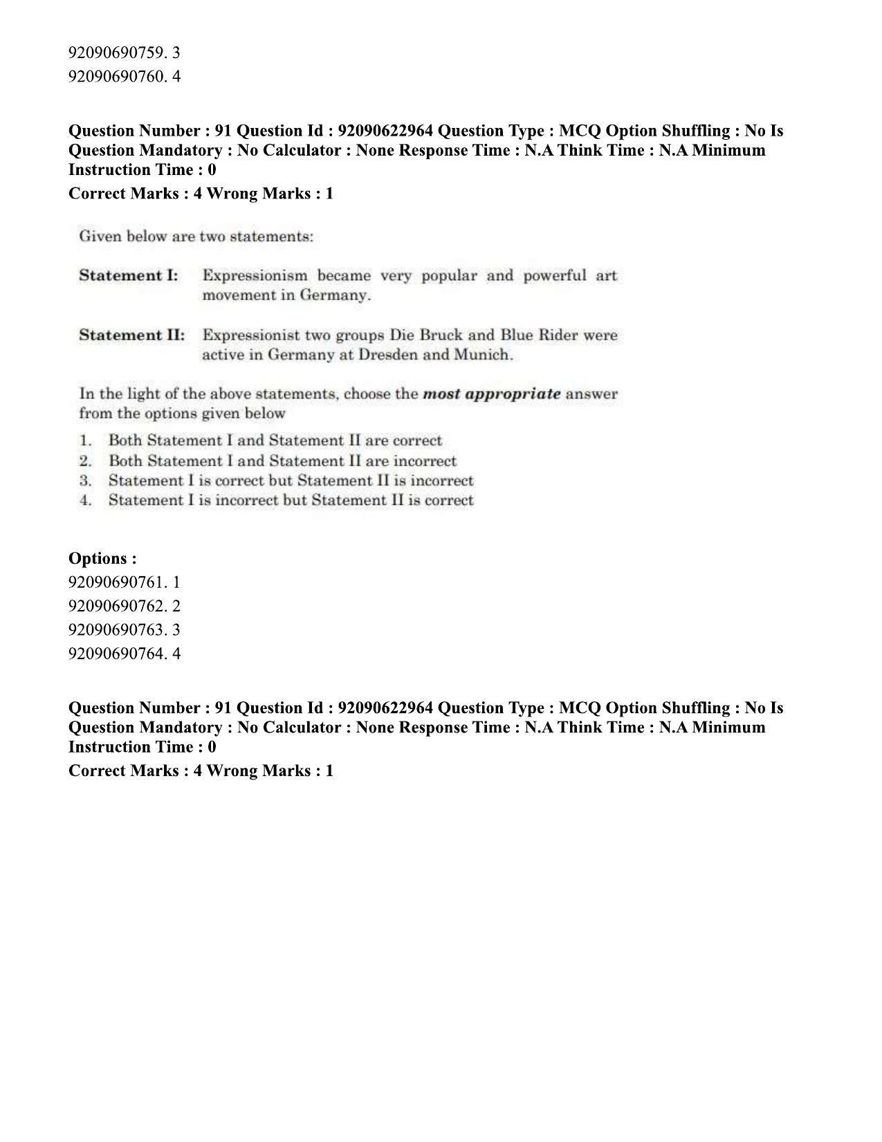 CUET PG 2023: HUQP10 – History of Art Hin - Shift 2 (24-06-2023) Question Paper - Page 83