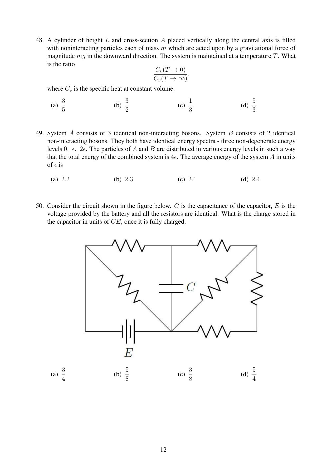 JEST 2023 Physics Question Paper with  Answer key - Page 12