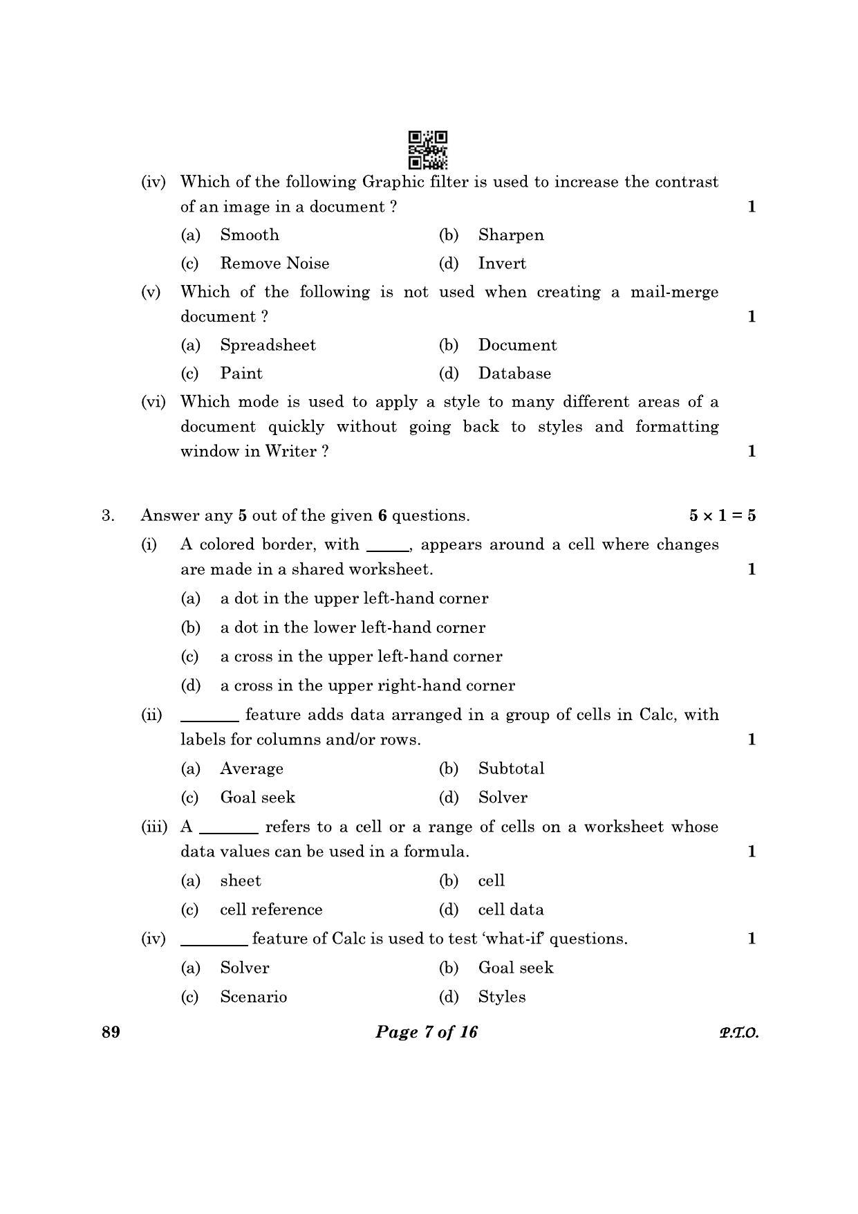 CBSE Class 10 89 Information Technology 2023 Question Paper - Page 7