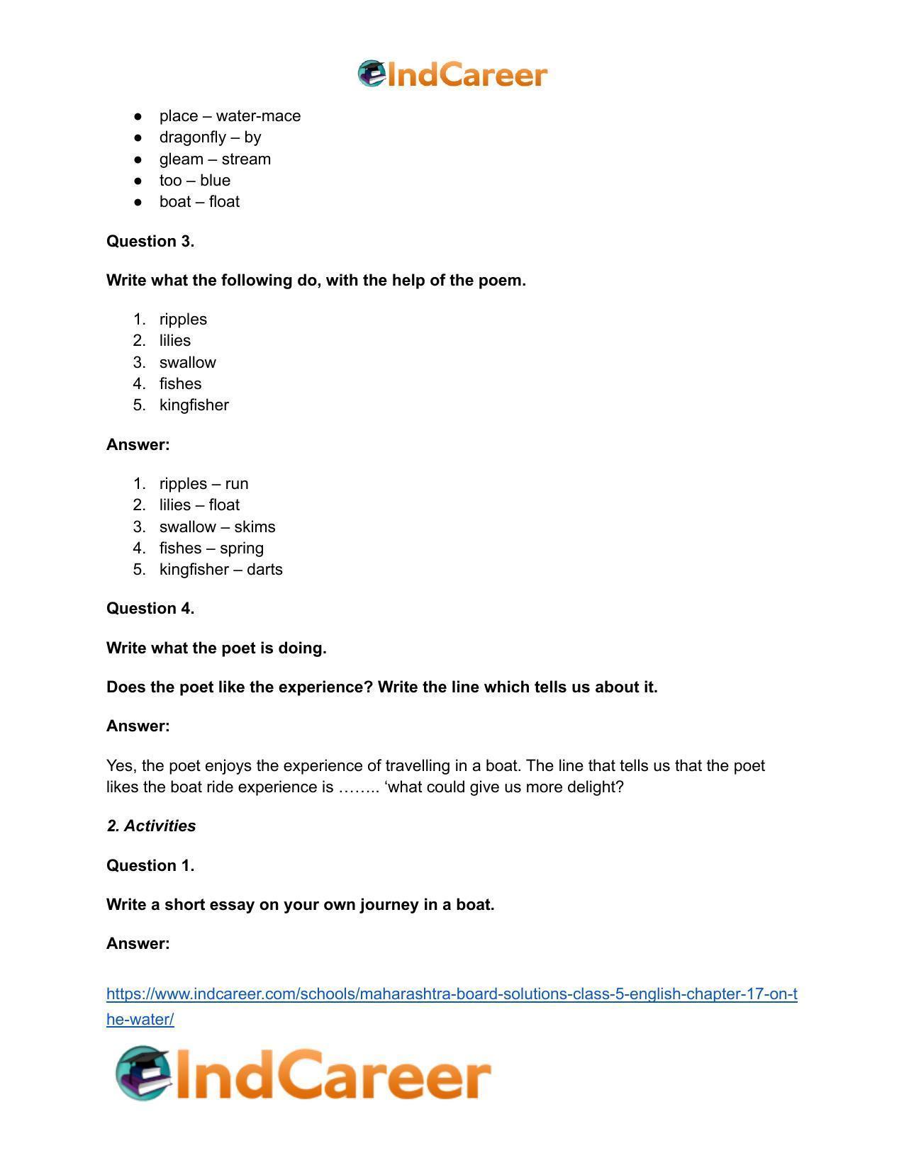 Maharashtra Board Solutions Class 5-English: Chapter 17- On the Water - Page 3