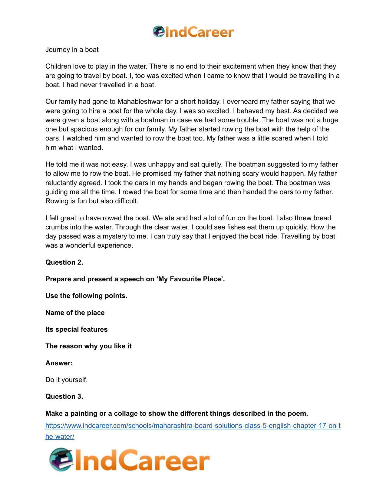 Maharashtra Board Solutions Class 5-English: Chapter 17- On the Water - Page 4
