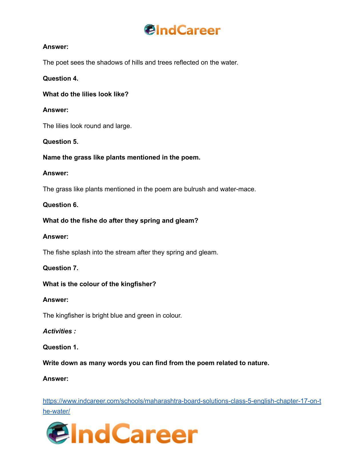 Maharashtra Board Solutions Class 5-English: Chapter 17- On the Water - Page 6