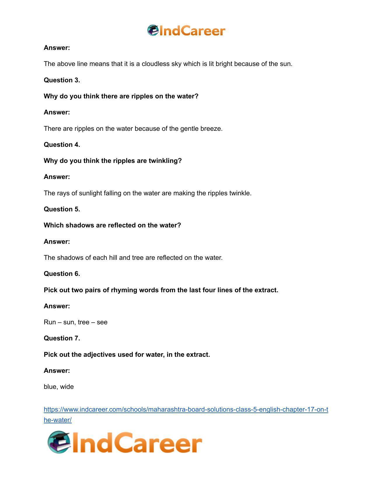 Maharashtra Board Solutions Class 5-English: Chapter 17- On the Water - Page 8