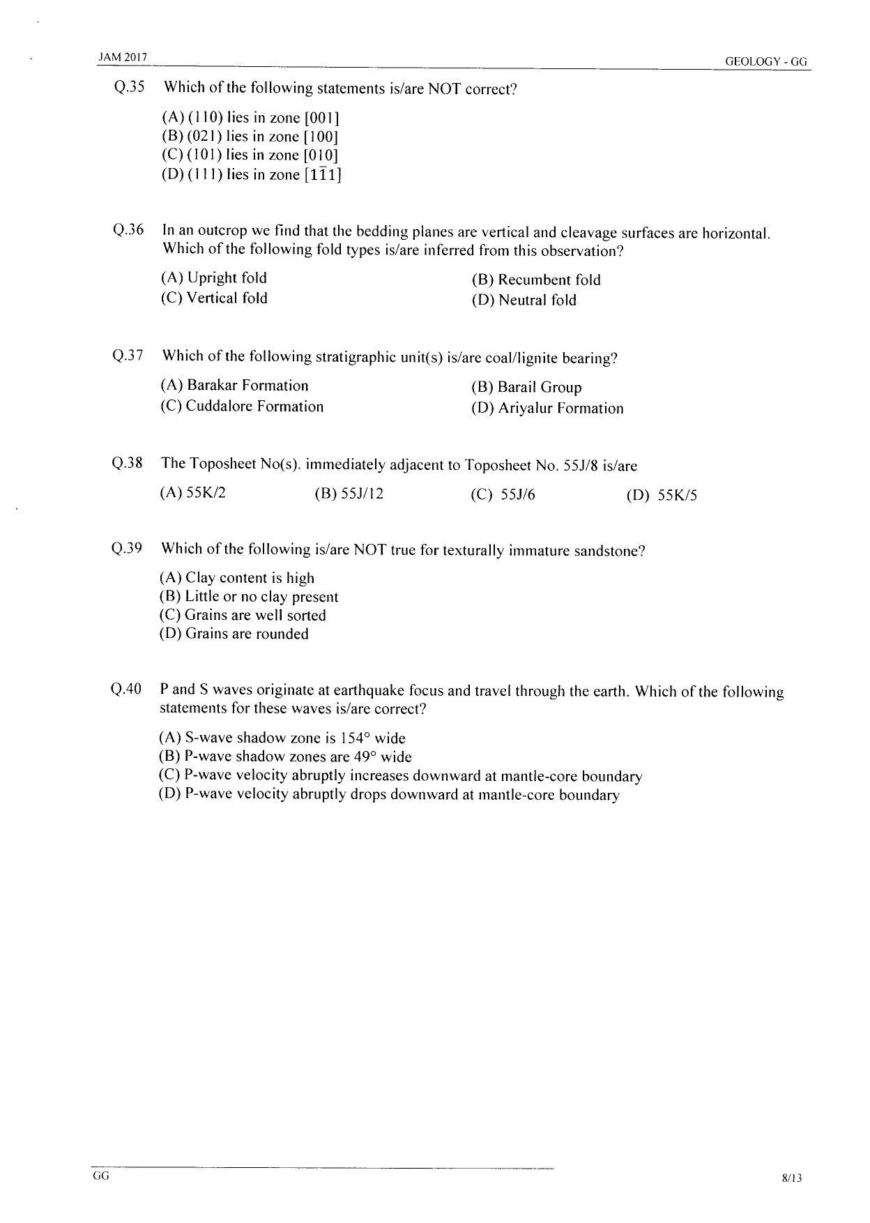JAM 2017: GG (1) Question Paper - Page 7