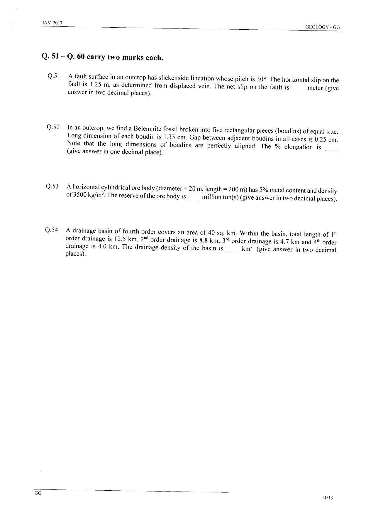 JAM 2017: GG (1) Question Paper - Page 10