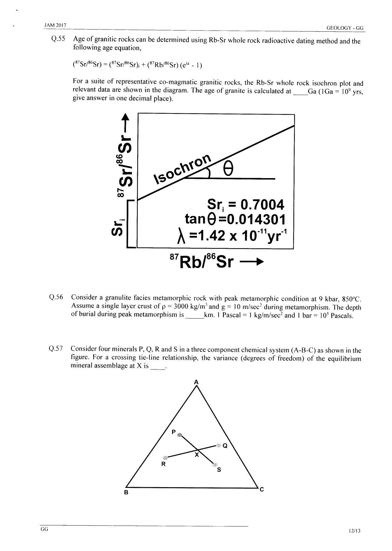 JAM 2017: GG (1) Question Paper - Page 11
