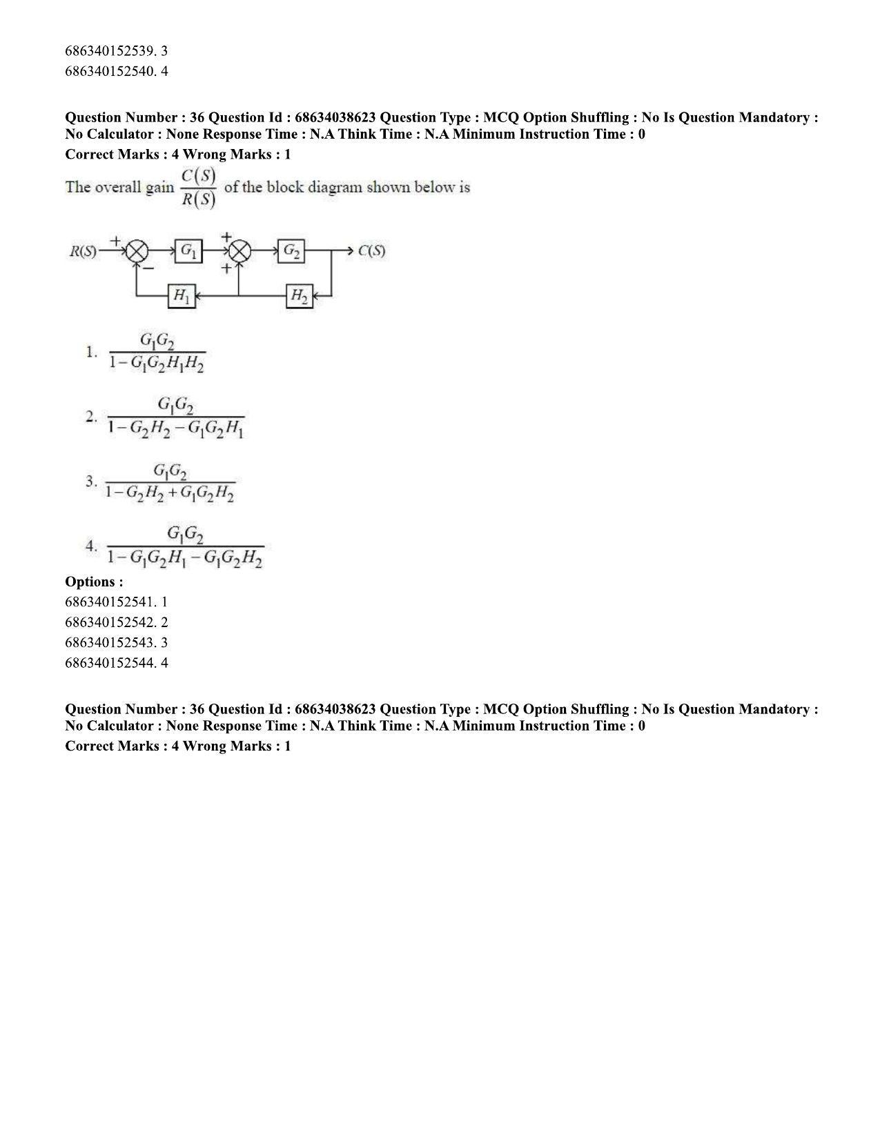 CUET PG 2023: MTQP10 – Electrical, Power and Energy Engineering (Eng) - Shift 2 (25-06-2023) Question Paper - Page 36
