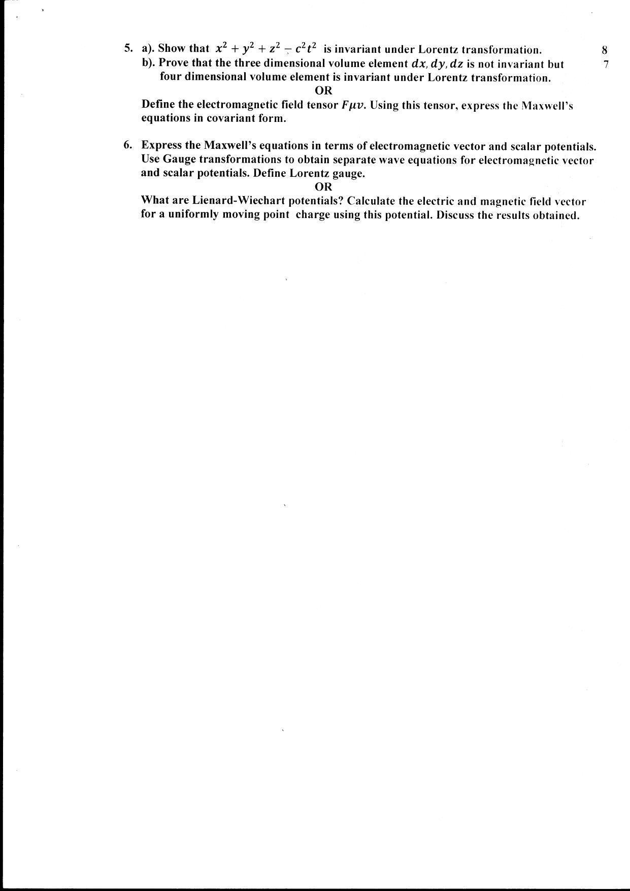 Bilaspur University Question Paper June 2022:M.Sc. Physics (Second Semester) Electrodynamics Paper 1 - Page 2