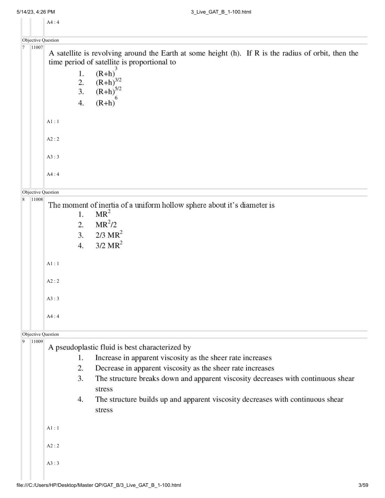 GAT B 2023 Question Paper - Page 3