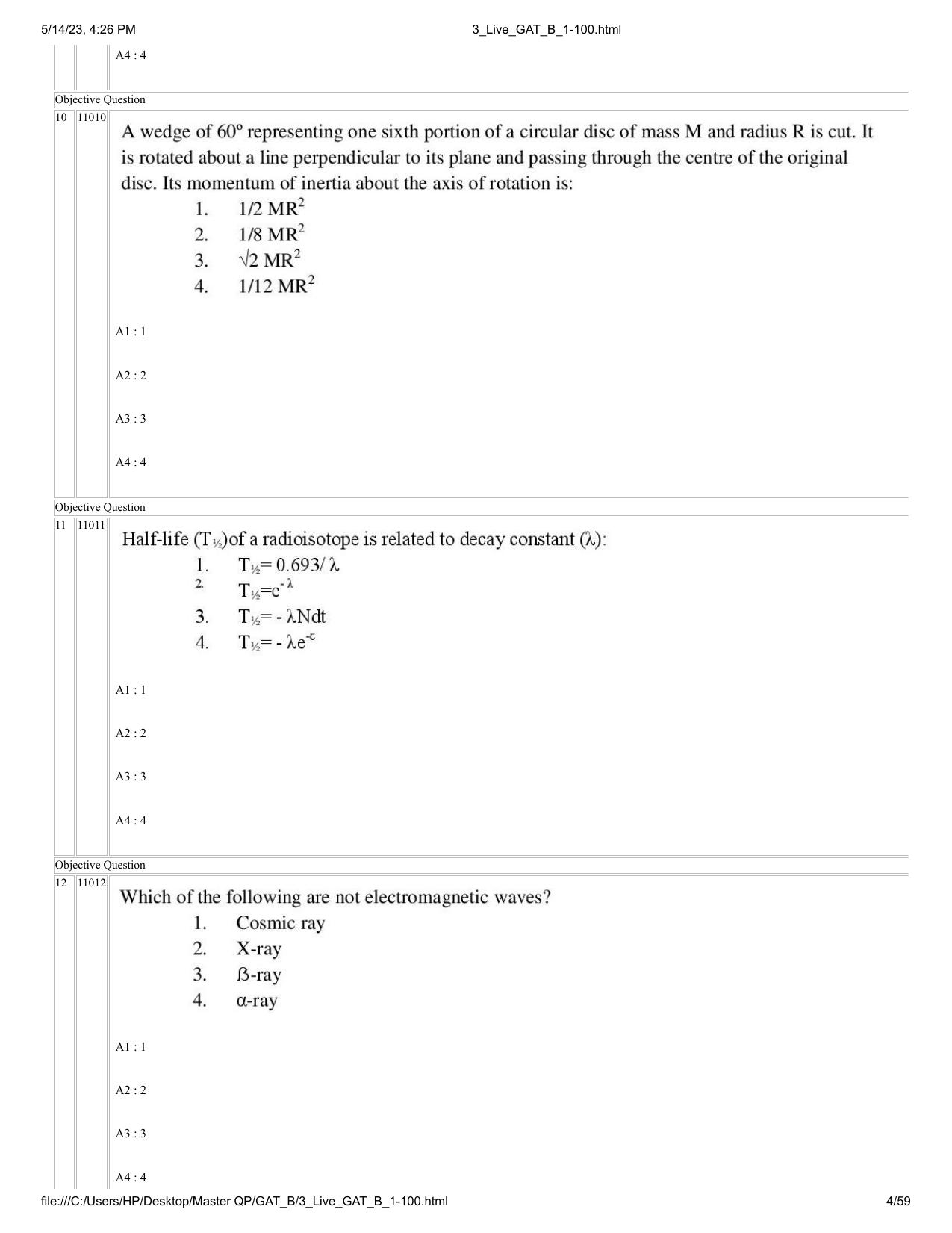 GAT B 2023 Question Paper - Page 4