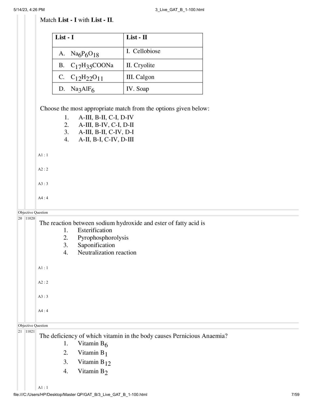 GAT B 2023 Question Paper - Page 7