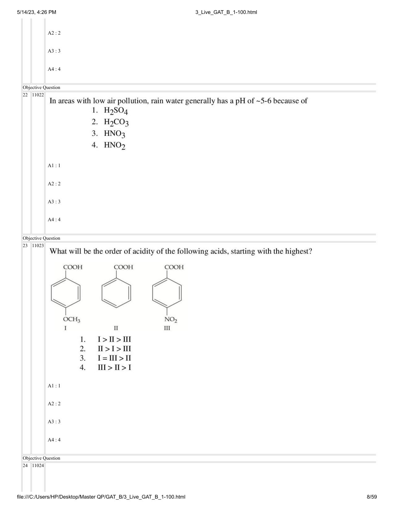GAT B 2023 Question Paper - Page 8