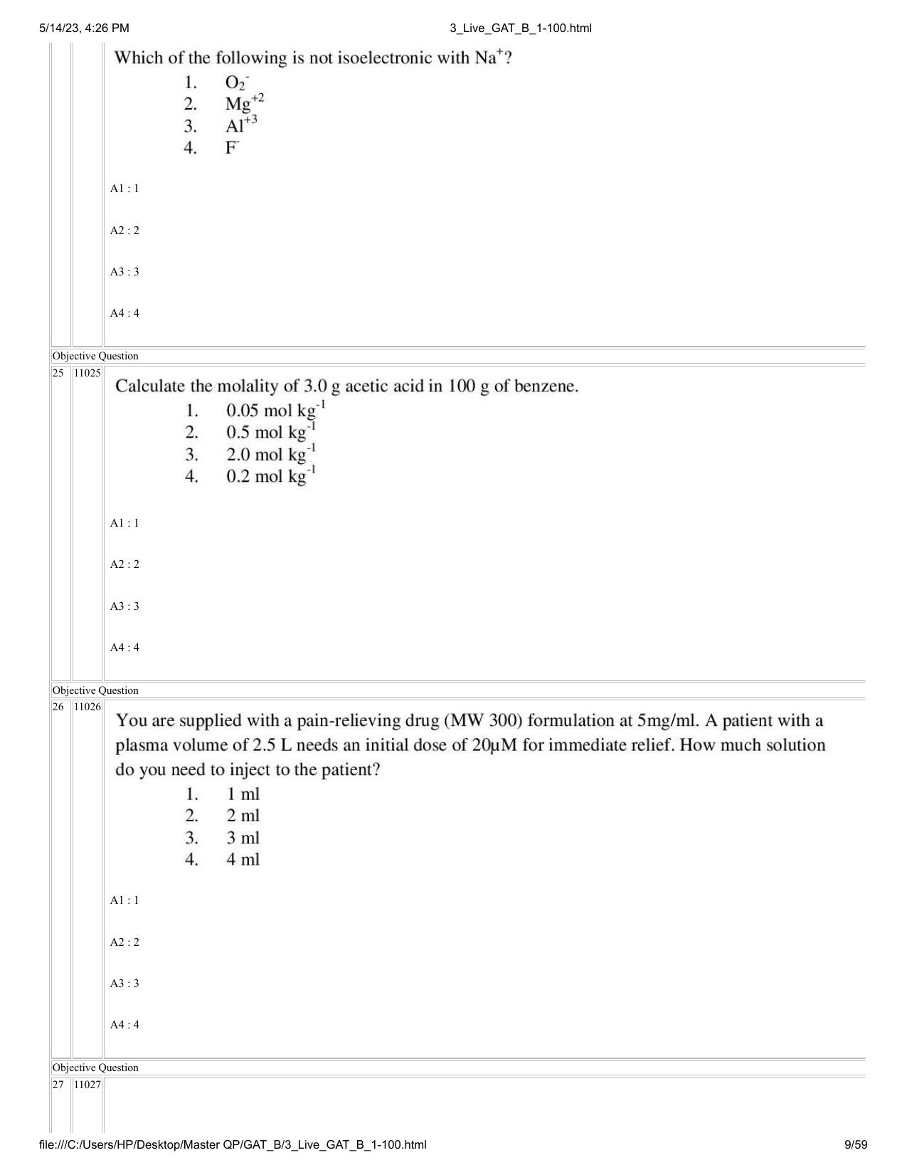 GAT B 2023 Question Paper - Page 9