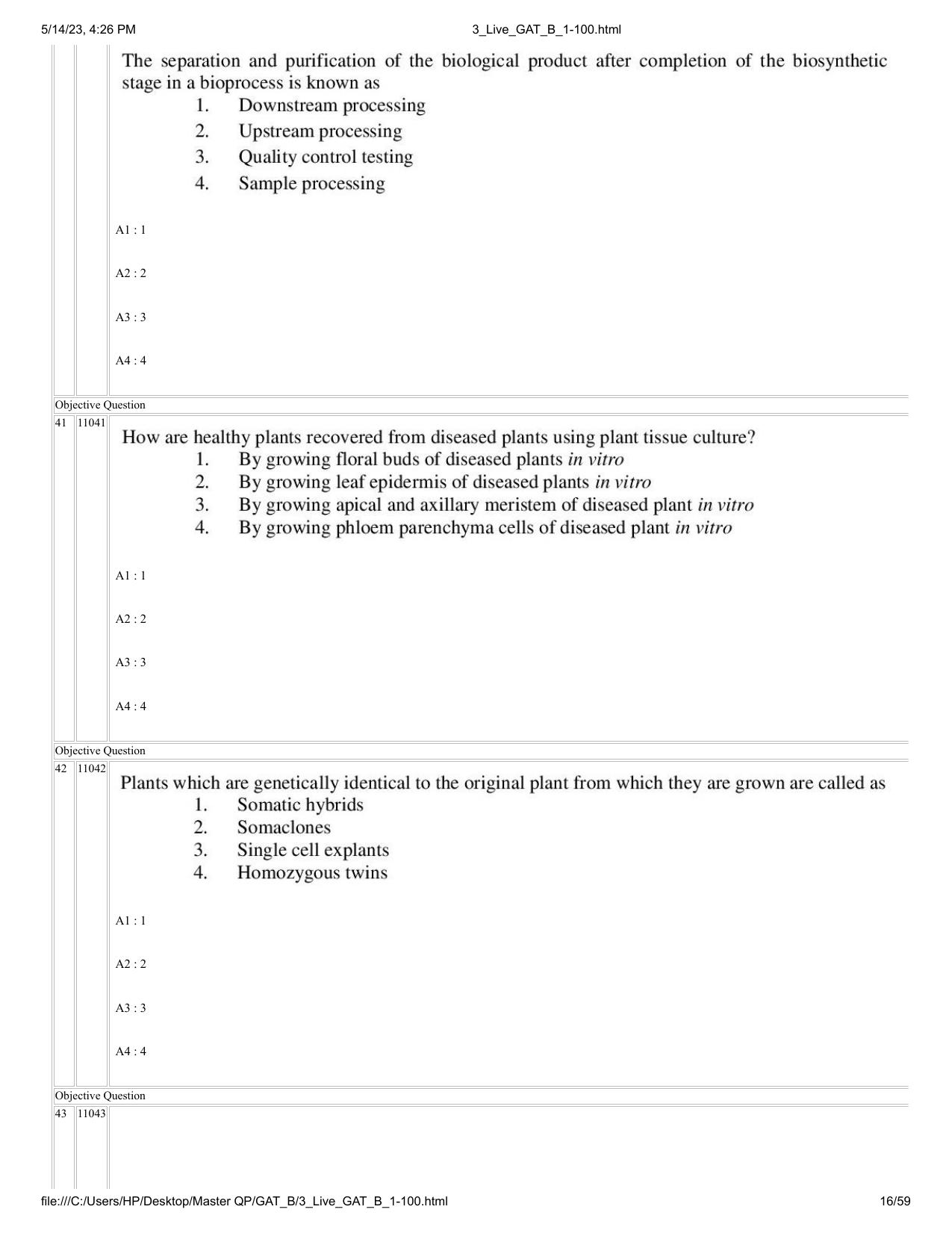 GAT B 2023 Question Paper - Page 16