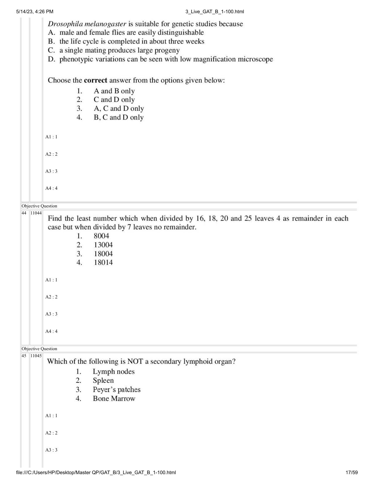 GAT B 2023 Question Paper - Page 17