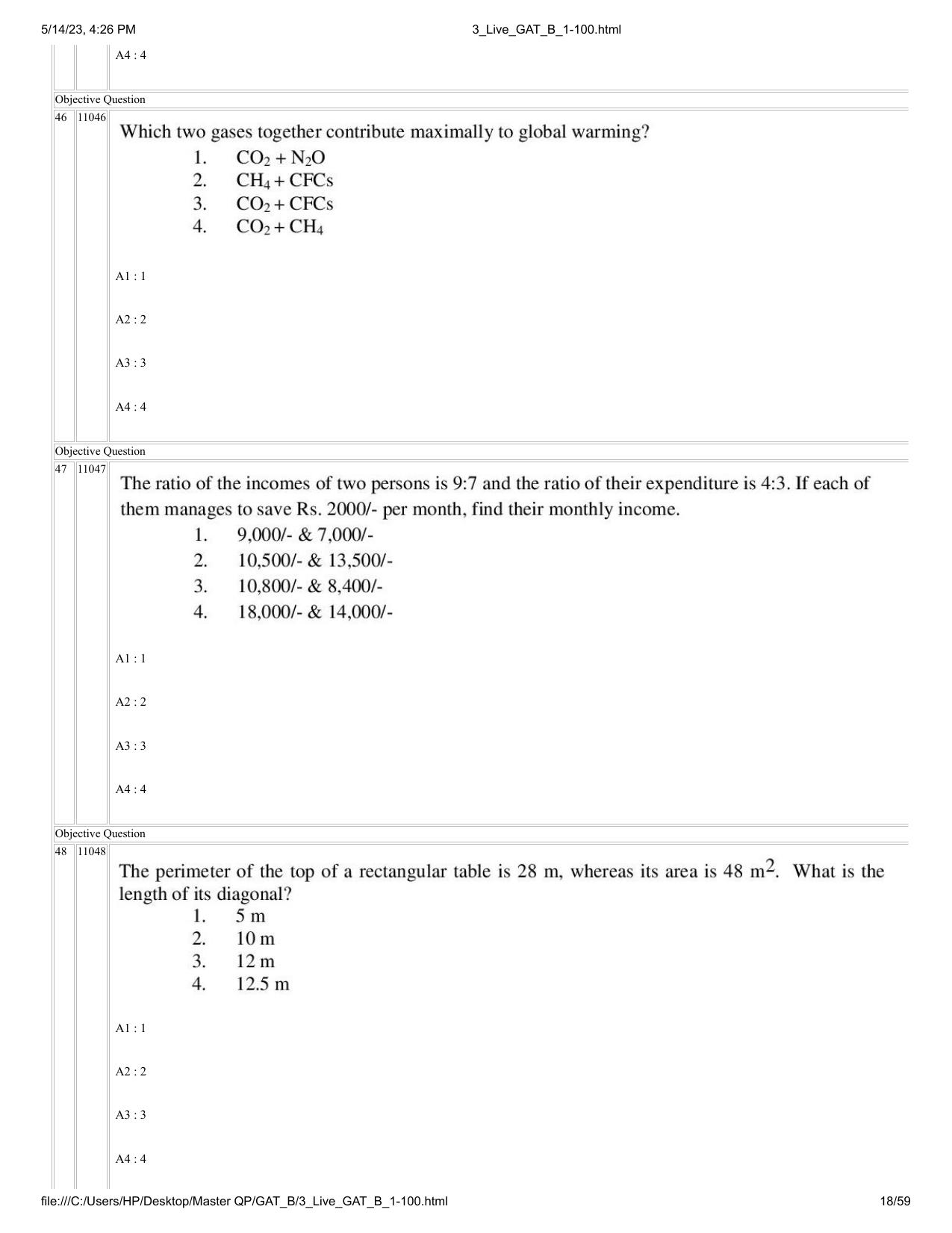 GAT B 2023 Question Paper - Page 18