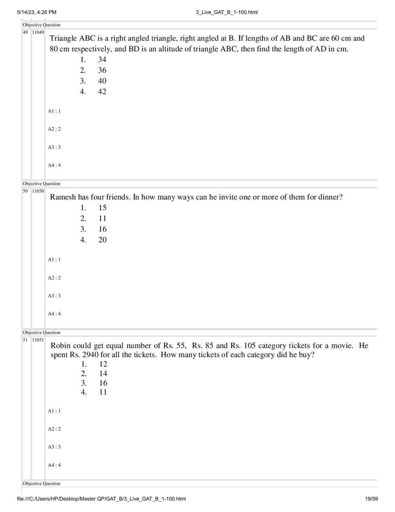 GAT B 2023 Question Paper - Page 19