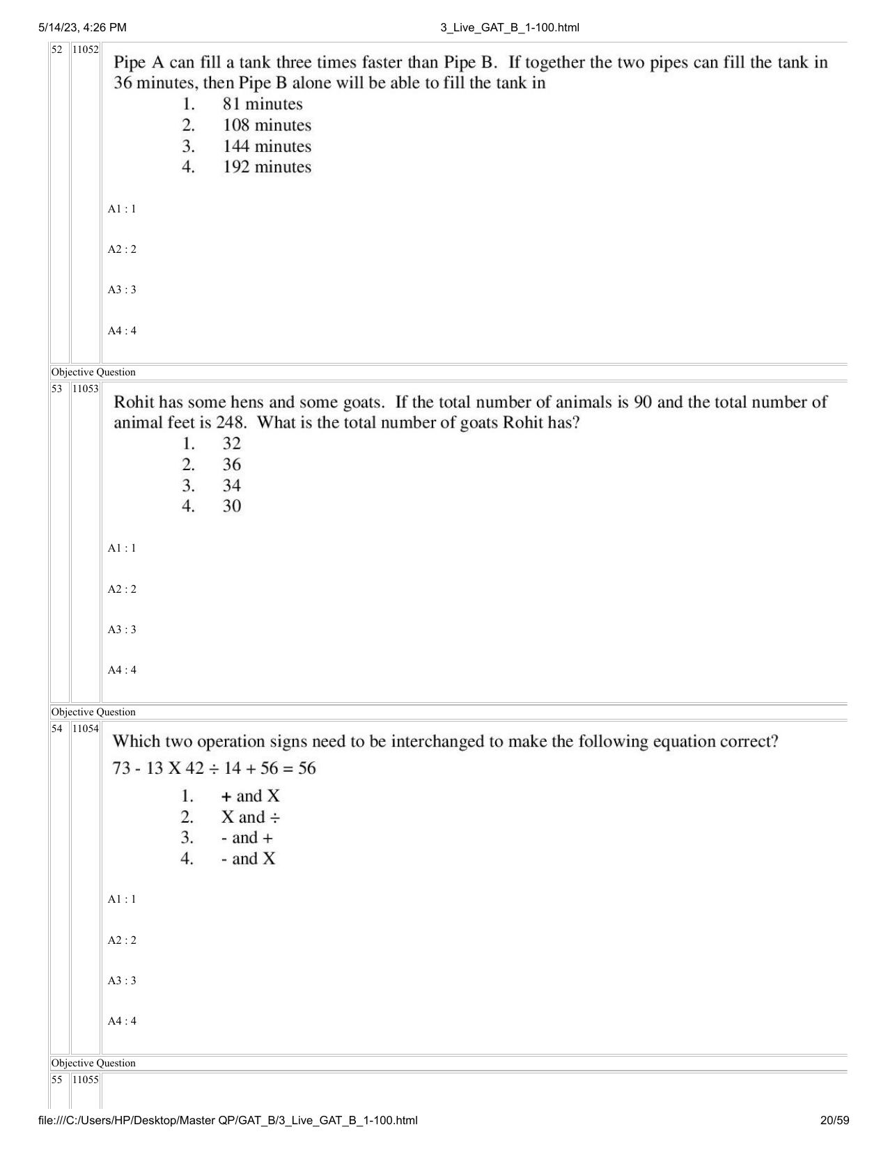 GAT B 2023 Question Paper - Page 20