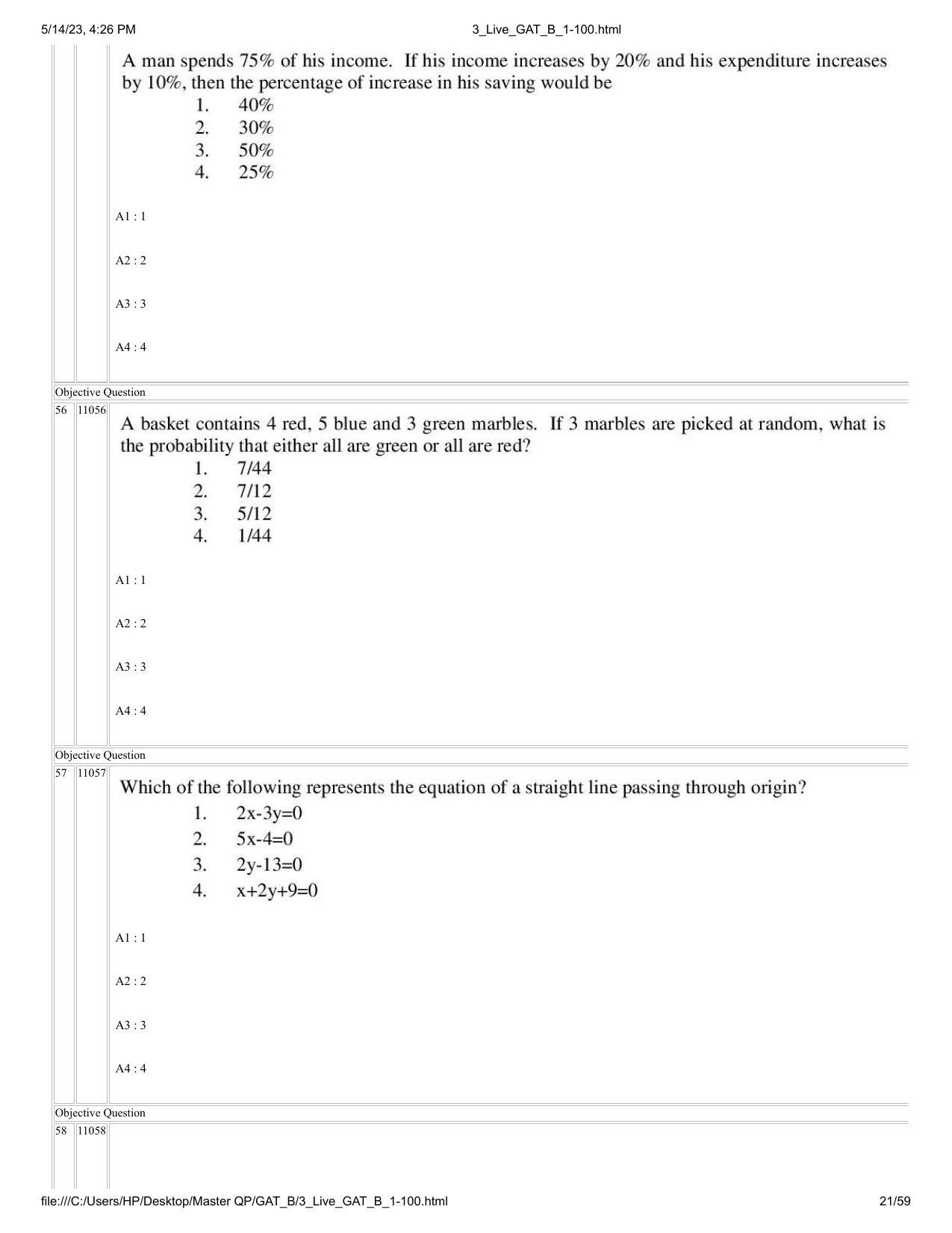 GAT B 2023 Question Paper - Page 21