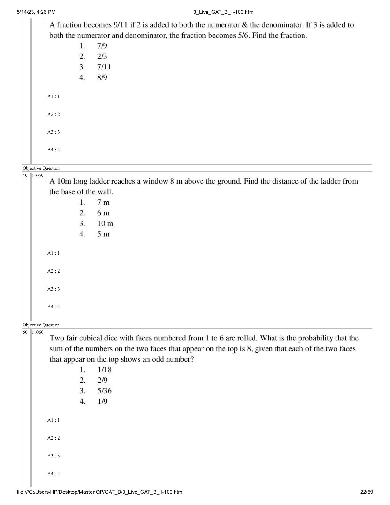 GAT B 2023 Question Paper - Page 22