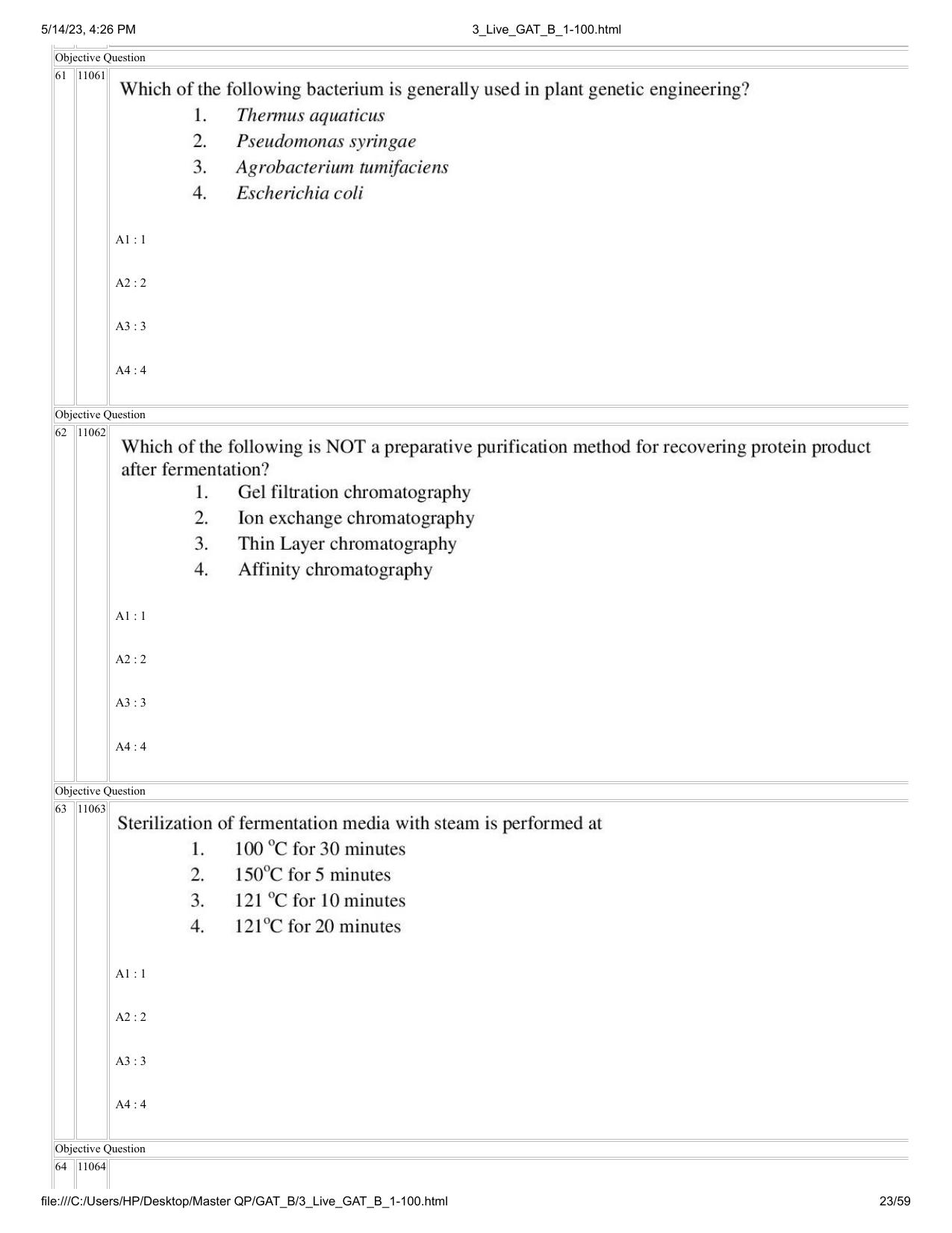 GAT B 2023 Question Paper - Page 23