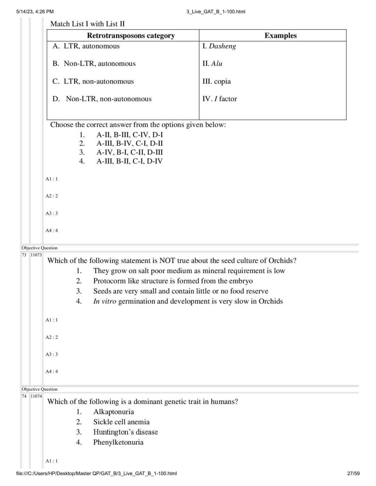 GAT B 2023 Question Paper - Page 27