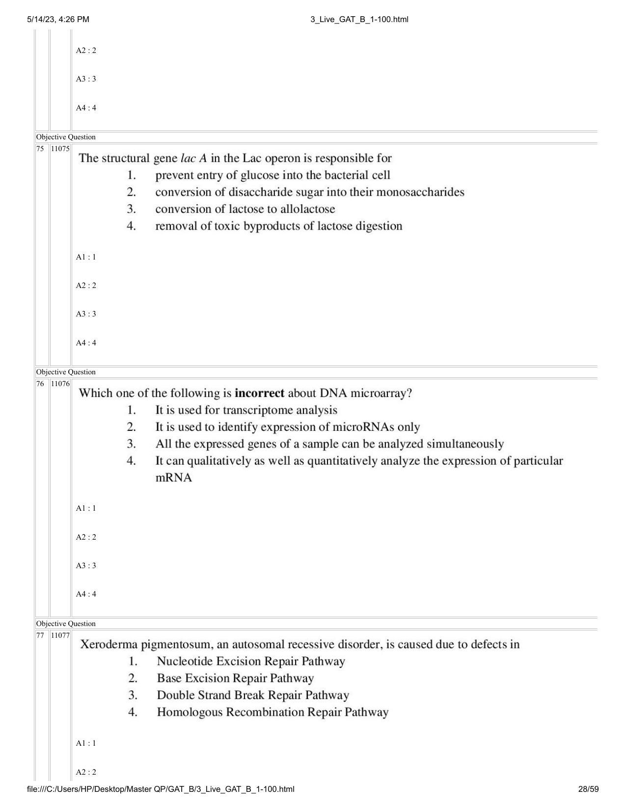 GAT B 2023 Question Paper - Page 28