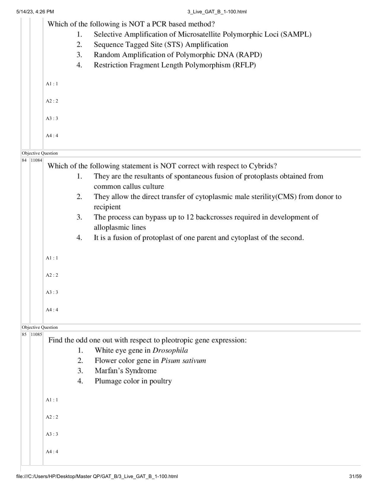 GAT B 2023 Question Paper - Page 31