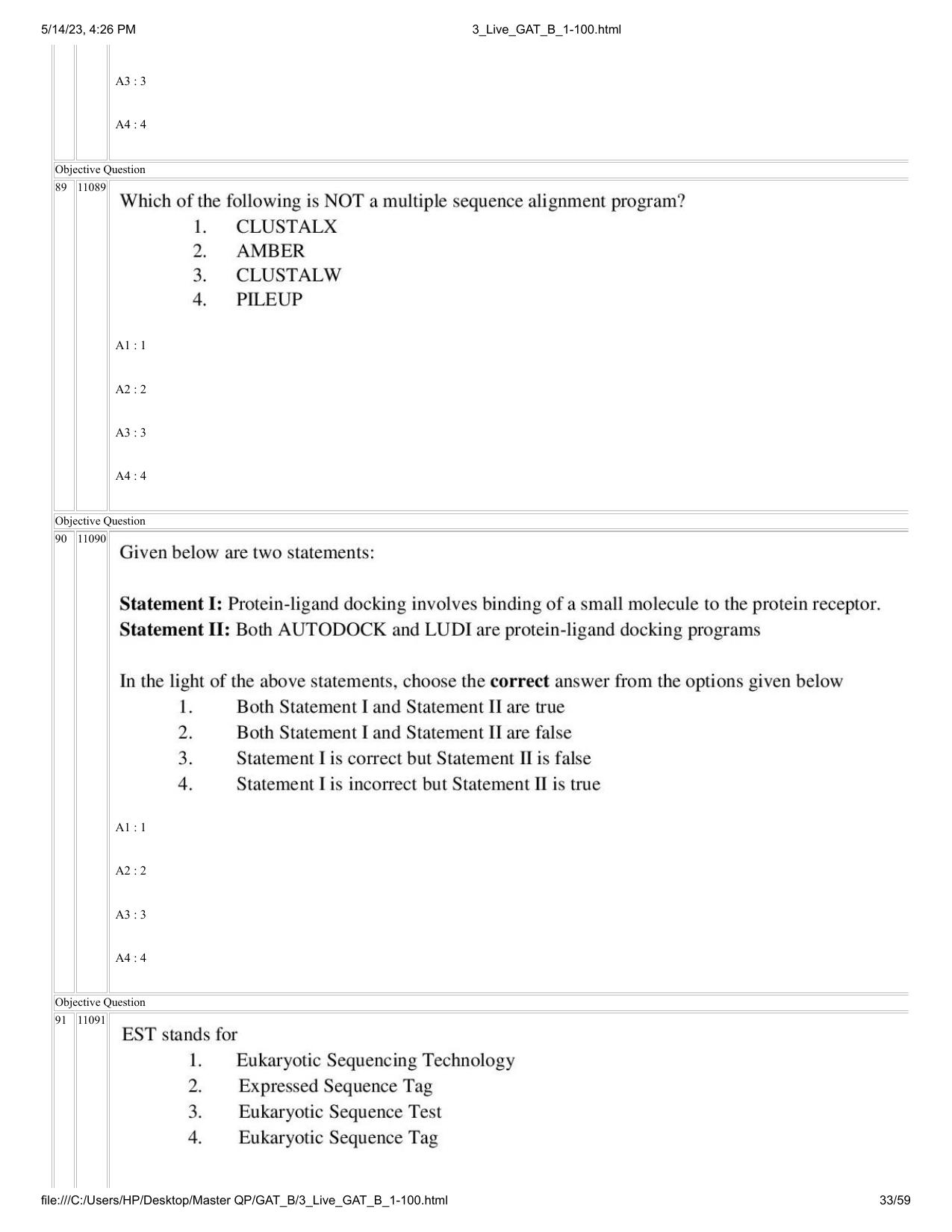 GAT B 2023 Question Paper - Page 33